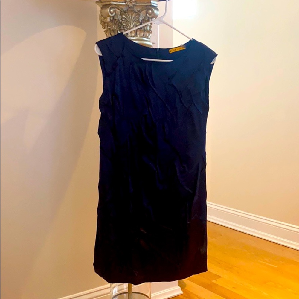 Alice + Olivia cute Navy Blue Silk Mini Dress XS